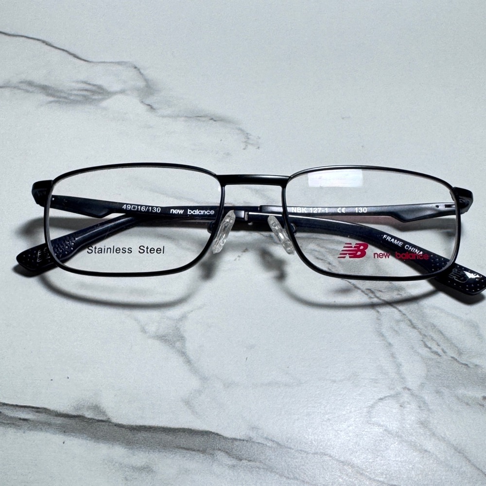 New Balance NBK 127-1 Black Stainless Steel Eyeglasses Frames 49-16-130